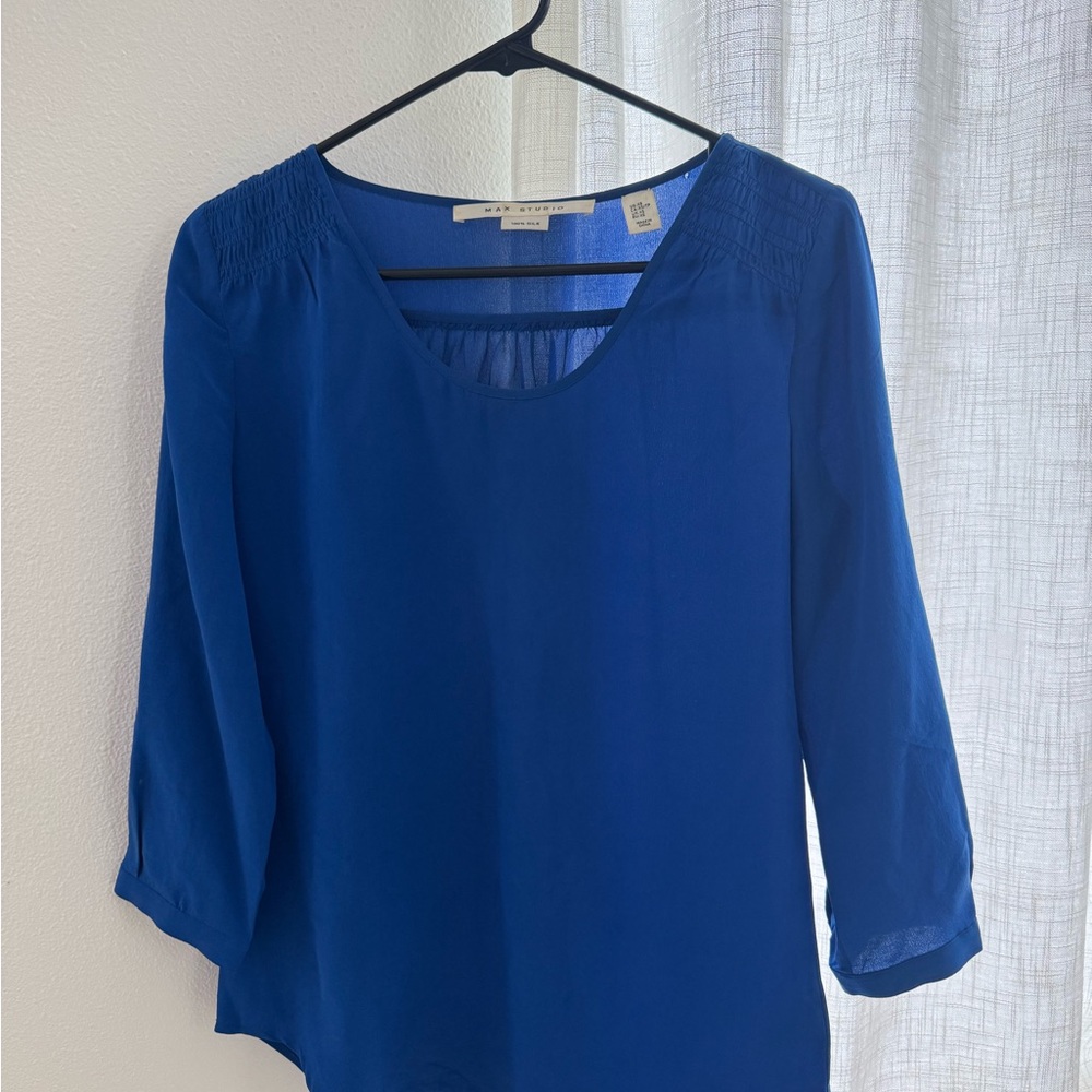 Women's Silk Blue Top